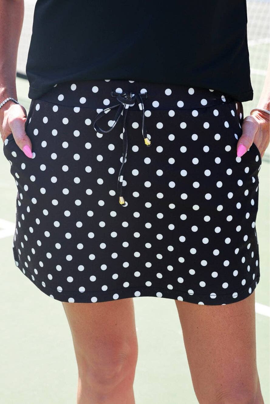 After Dark Polka Dot Skort | Black